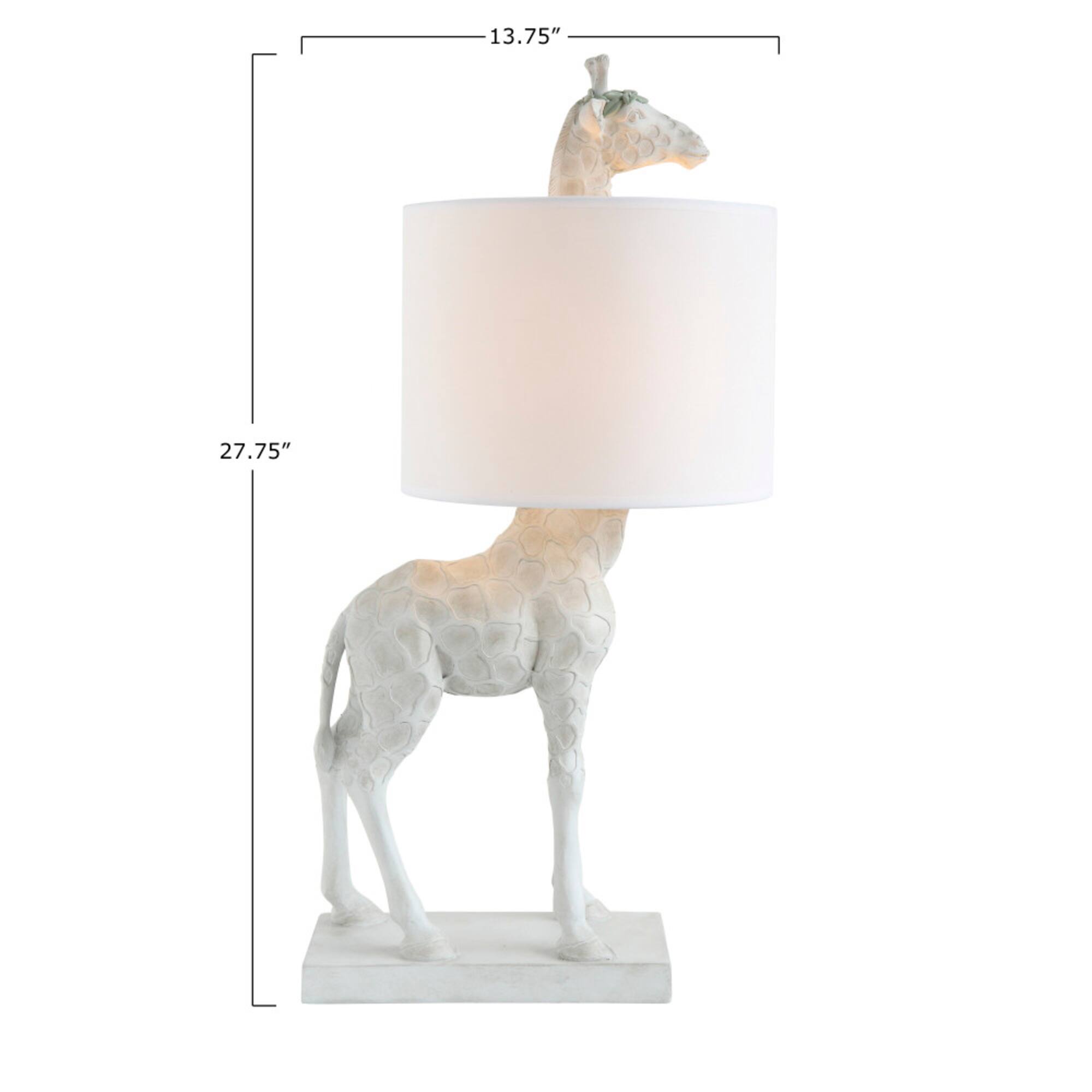 Hello Honey® 28" White Resin Giraffe Table Lamp with Linen Shade